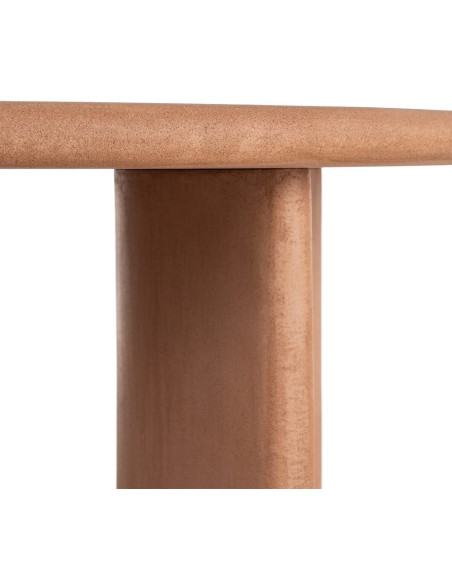 Table basse moderne style wabi-sabi Ronde 80 cm Bois MDF Terracotta Micro-ciment Teja 