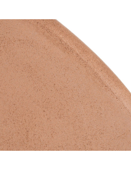 Table basse moderne style wabi-sabi Ronde 80 cm Bois MDF Terracotta Micro-ciment Teja 