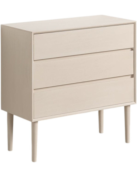 Commode 3 tiroirs crème 75 x 35 x 75 cm Escala