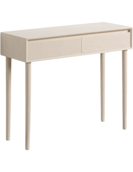 Console d'entrée minimaliste chic Rectangulaire 2 tiroirs 90 cm Bois MDF Blanc crème Escala