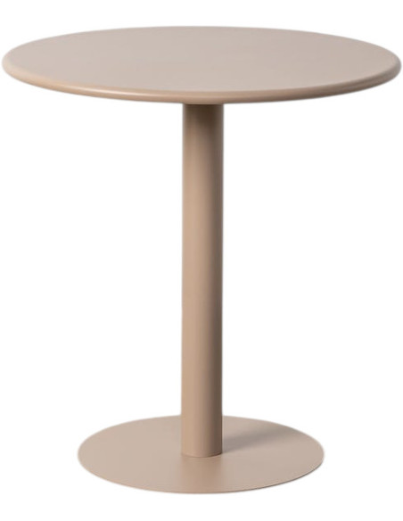 Table de jardin ronde métal beige Ø 70 x H 73 cm Luz