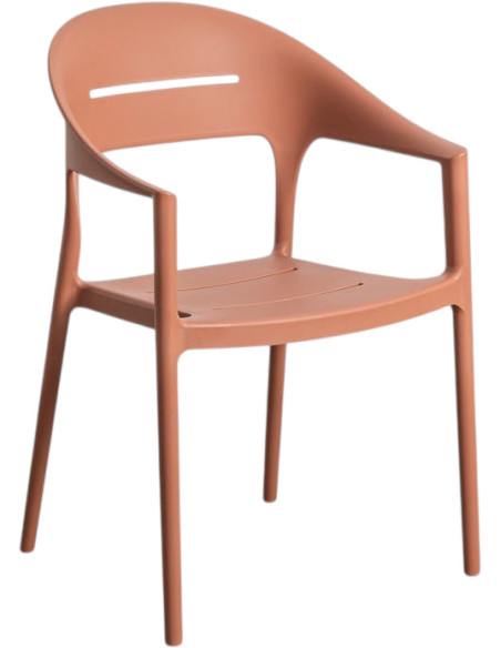 Lot de 2 Fauteuils de jardin design minimaliste Polypropylène Terracotta Luz
