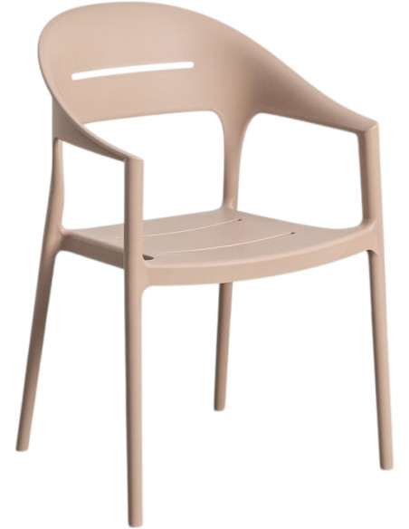 Lot de 2 Fauteuils de jardin design minimaliste Polypropylène Beige Luz