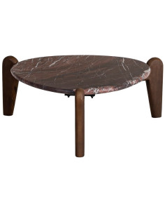 Table basse moderne chic Ovale 70 cm en Marbre Marron...