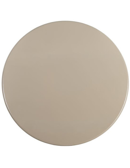 Table à manger ronde Ø120 cm MDF brillante taupe Dorina