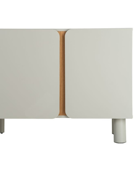 Grand Buffet design Bas 4 portes en Bois MDF Taupe Naturel Malta