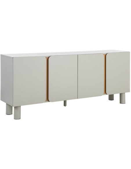 Grand Buffet design Bas 4 portes en Bois MDF Taupe Naturel Malta