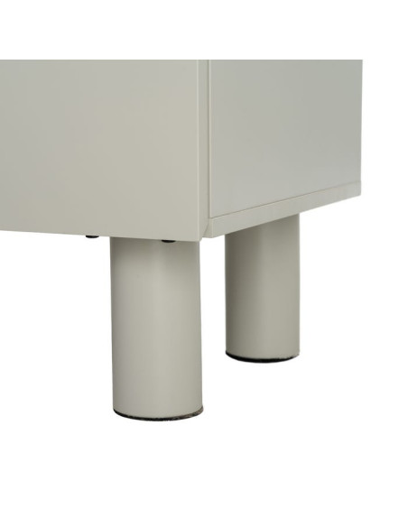 Grand Buffet design Bas 4 portes en Bois MDF Taupe Naturel Malta