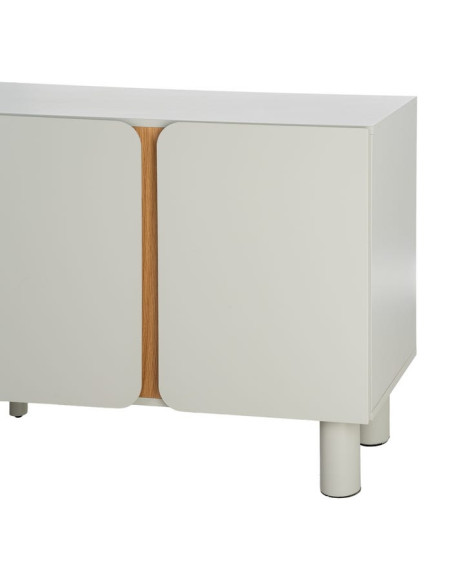 Grand Buffet design Bas 4 portes en Bois MDF Taupe Naturel Malta