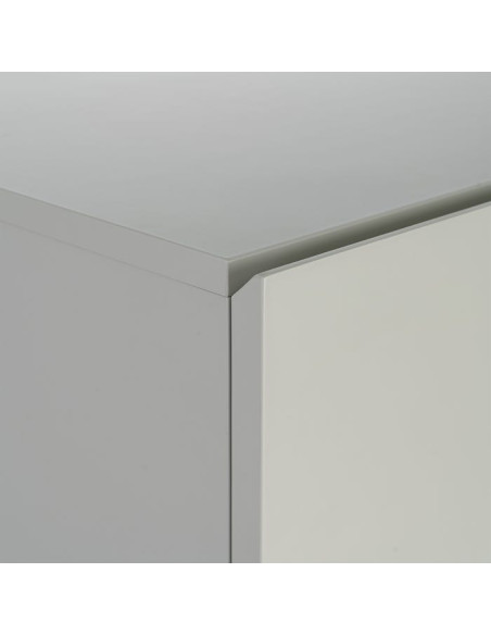 Grand Buffet design Bas 4 portes en Bois MDF Taupe Naturel Malta