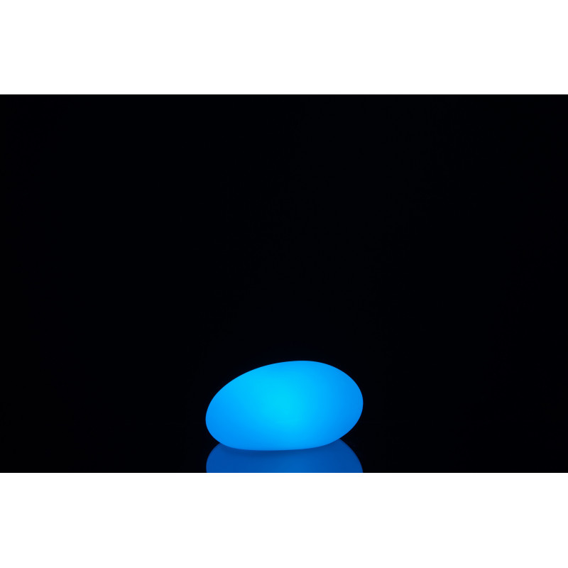 Lampe à poser Led 16 couleurs Ovale Rock 25 cm en Plastique Blanc - 12