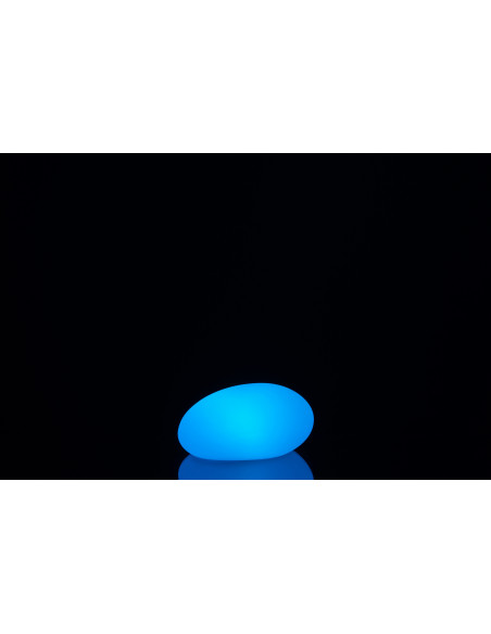 Lampe à poser Led 16 couleurs Ovale Rock 25 cm en Plastique Blanc - 12