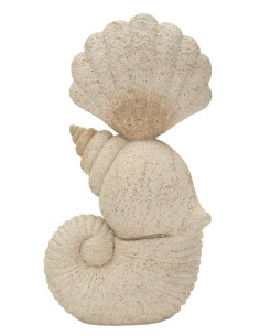 Sculpture déco Bord de mer Coquillages Hauteur 30 cm Résine Beige Shell 