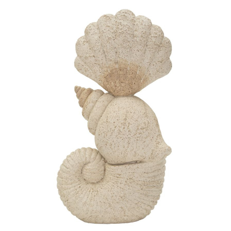 Sculpture déco Bord de mer Coquillages Hauteur 30 cm Résine Beige Shell 