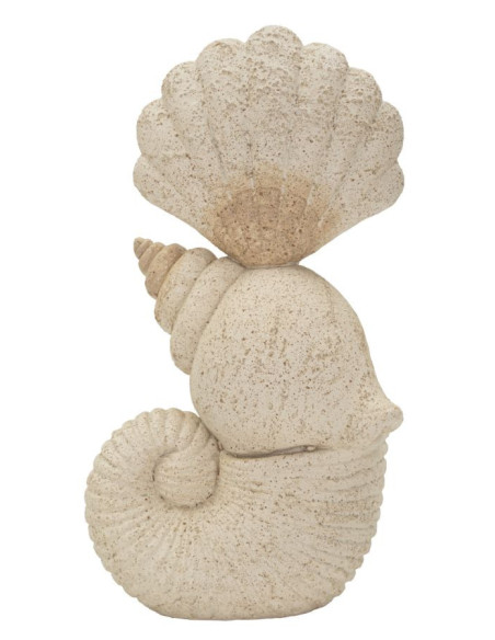 Sculpture déco Bord de mer Coquillages Hauteur 30 cm Résine Beige Shell 