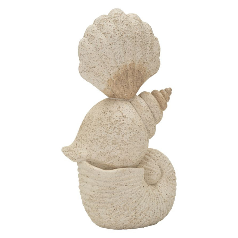 Sculpture déco Bord de mer Coquillages Hauteur 30 cm Résine Beige Shell 