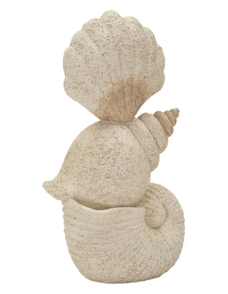 Sculpture déco Bord de mer Coquillages Hauteur 30 cm Résine Beige Shell 