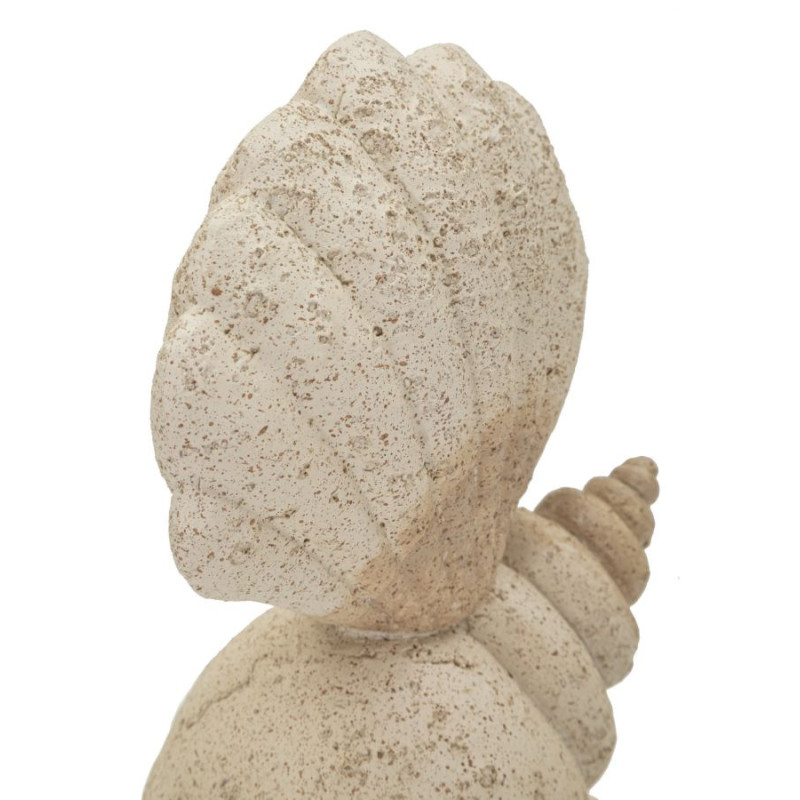 Sculpture déco Bord de mer Coquillages Hauteur 30 cm Résine Beige Shell 