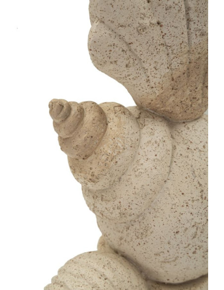 Sculpture déco Bord de mer Coquillages Hauteur 30 cm Résine Beige Shell 