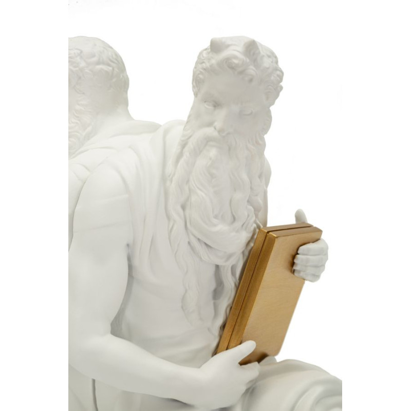 Serre Livre design Dieu Grec Hauteur 22 cm Résine Blanc Doré Poséidon 