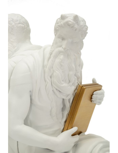 Serre Livre design Dieu Grec Hauteur 22 cm Résine Blanc Doré Poséidon 