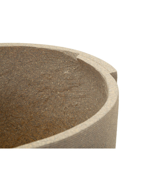 Lot de 3 cache-pots de jardin wabi-sabi Rond Résine Gris Peru 