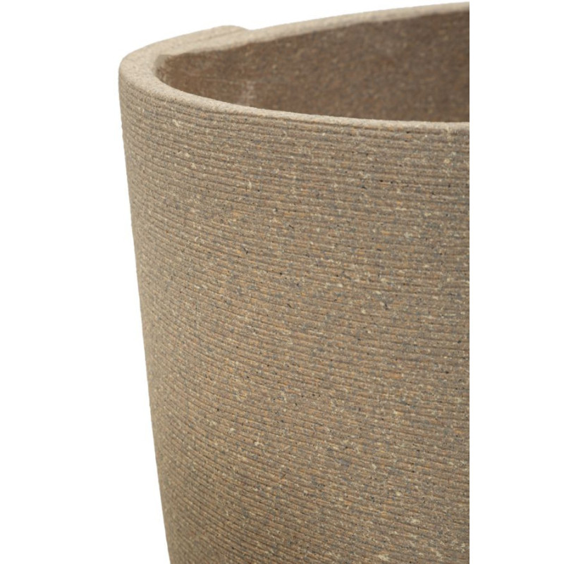 Lot de 3 cache-pots de jardin wabi-sabi Rond Résine Gris Peru 