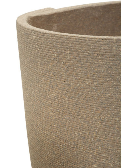 Lot de 3 cache-pots de jardin wabi-sabi Rond Résine Gris Peru 