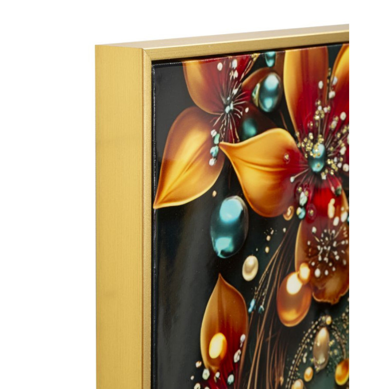 Grande Toile murale imprimée Papillon floral 70x100 cm Cadre doré Butterfly 