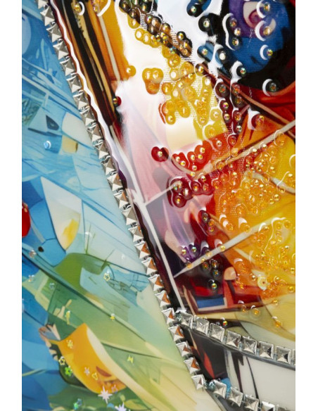 Grande Toile murale imprimée Verre graphique 62x92 cm Cadre noir Cocktail 