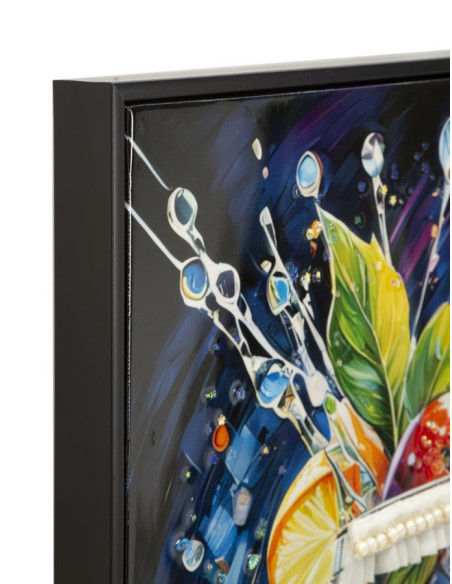 Grande Toile murale imprimée Verre arty 62x92 cm Cadre noir Cocktail 