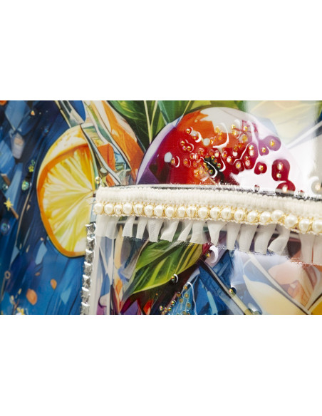 Grande Toile murale imprimée Verre arty 62x92 cm Cadre noir Cocktail 