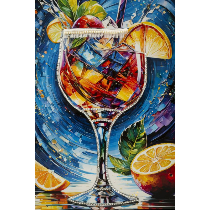 Grande Toile murale imprimée Verre arty 62x92 cm Cadre noir Cocktail 