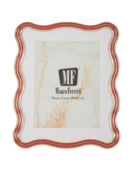 Grand Cadre photo design organique pour photo 20x25 cm Métal Rouge Argenté Verre Elizabeth 