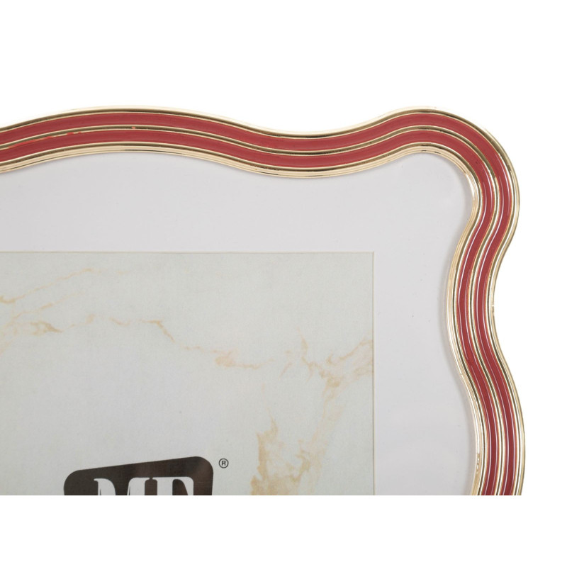 Grand Cadre photo design organique pour photo 20x25 cm Métal Rouge Argenté Verre Elizabeth 