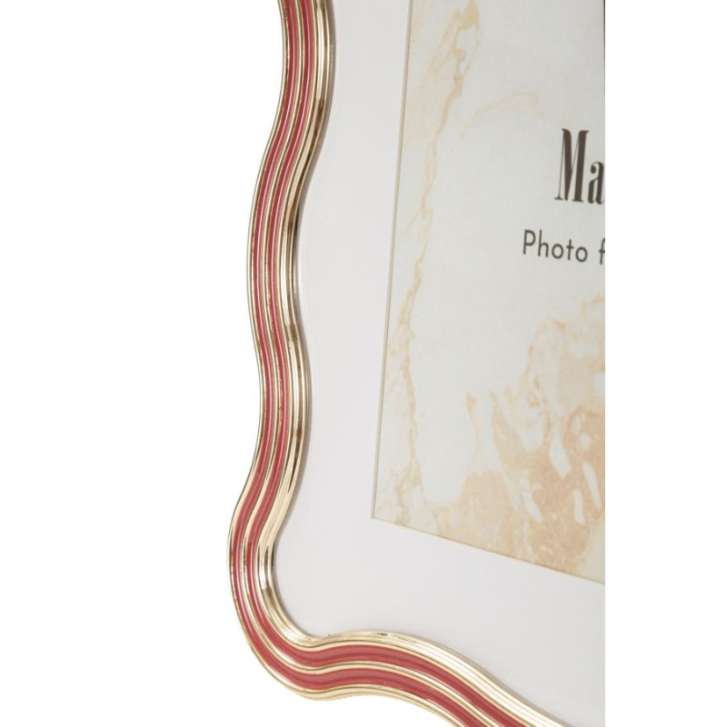 Grand Cadre photo design organique pour photo 20x25 cm Métal Rouge Argenté Verre Elizabeth 