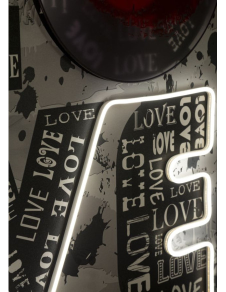 Grande Toile murale imprimée lumineuse 60x90 cm Cadre noir Love 