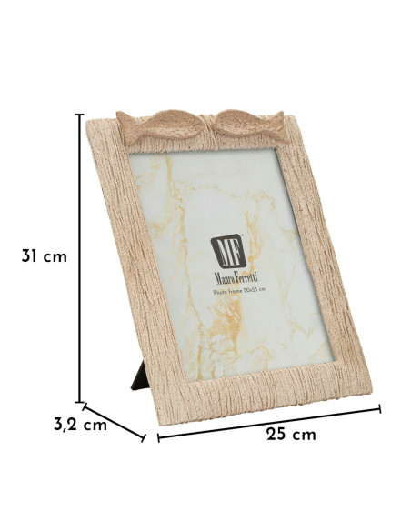 Grand Cadre photo Bord de mer Poissons pour photo 20x25 cm Résine Beige Verre Sand 