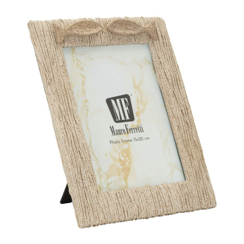 Cadre photo Bord de mer Poissons pour photo 15x20 cm Résine Beige Verre Sand 