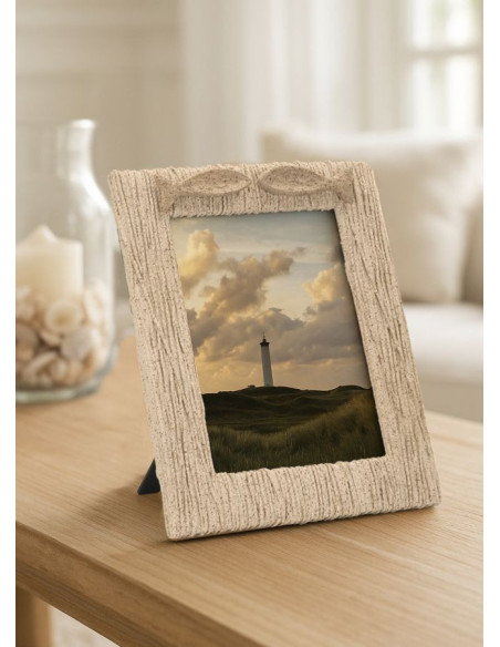 Cadre photo Bord de mer Poissons pour photo 15x20 cm Résine Beige Verre Sand 