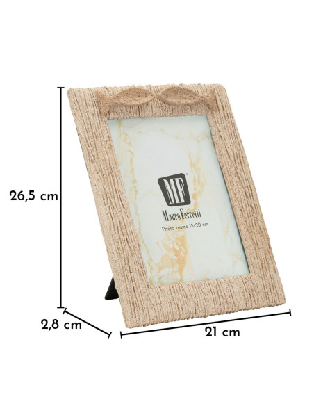 Cadre photo Bord de mer Poissons pour photo 15x20 cm Résine Beige Verre Sand 