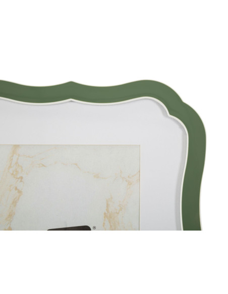 Cadre photo moderne chic Volutes pour photo 15x20 cm Métal Vert Argenté Verre Margot 