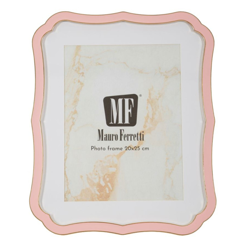 Grand Cadre photo moderne chic Volutes pour photo 20x25 cm Métal Rose Doré Verre Margot 