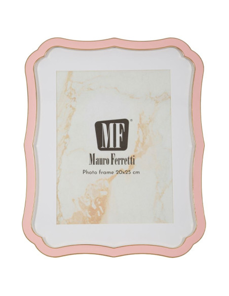 Grand Cadre photo moderne chic Volutes pour photo 20x25 cm Métal Rose Doré Verre Margot 