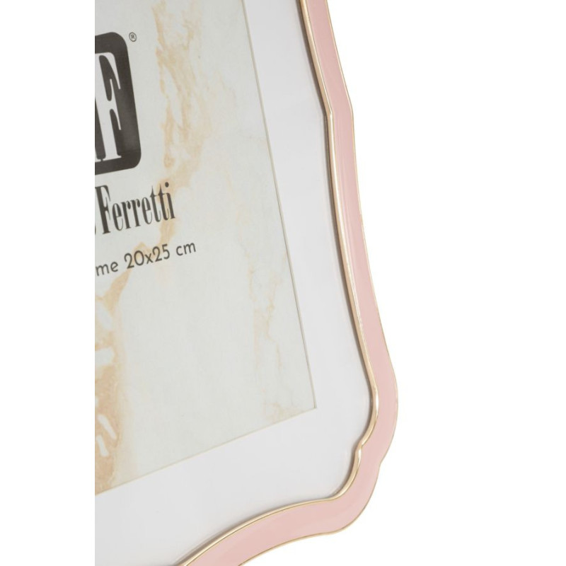 Grand Cadre photo moderne chic Volutes pour photo 20x25 cm Métal Rose Doré Verre Margot 