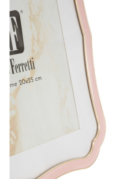 Grand Cadre photo moderne chic Volutes pour photo 20x25 cm Métal Rose Doré Verre Margot 