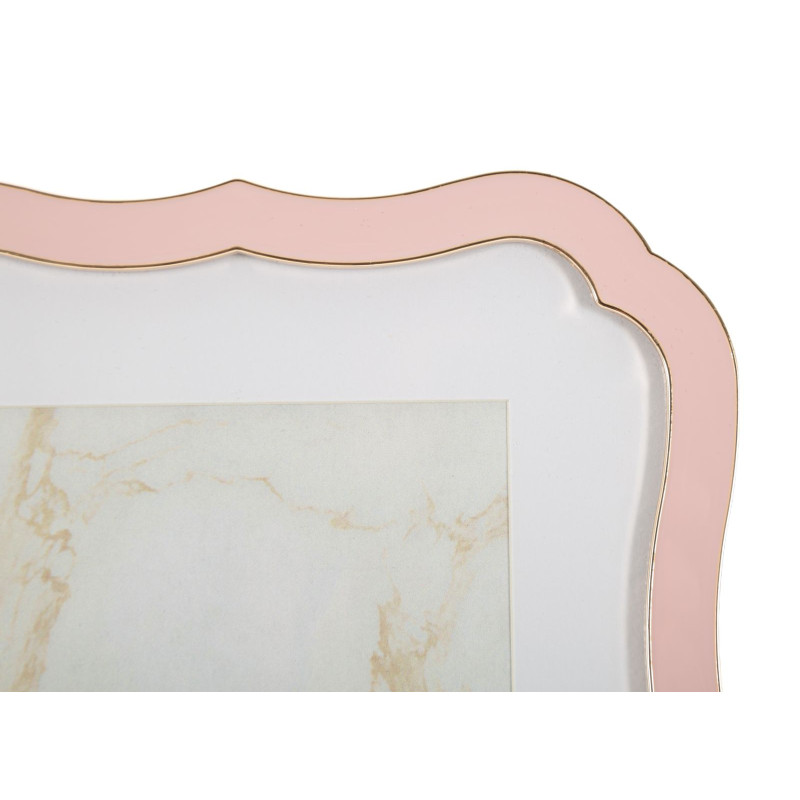 Cadre photo moderne chic Volutes pour photo 15x20 cm Métal Rose Doré Verre Margot 