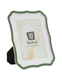 Grand Cadre photo moderne chic Volutes pour photo 20x25 cm Métal Vert Argenté Verre Margot 