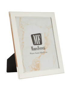 Grand Cadre photo moderne chic pour photo 20x25 cm Métal Blanc Argenté Verre Molly 
