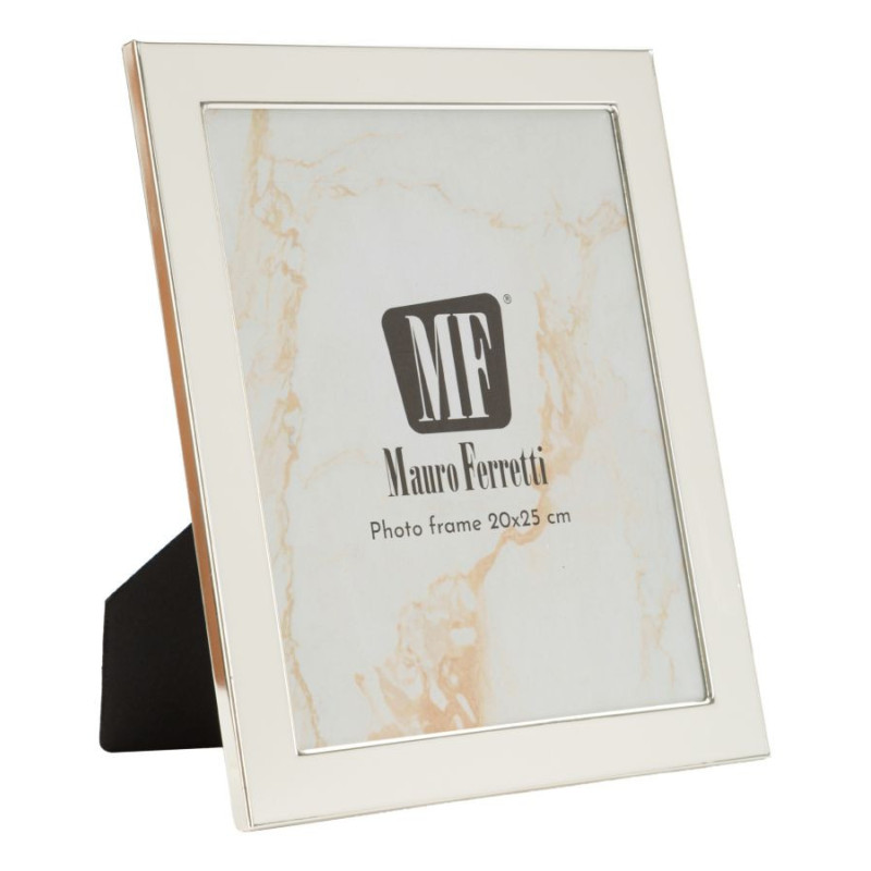 Grand Cadre photo moderne chic pour photo 20x25 cm Métal Blanc Argenté Verre Molly 